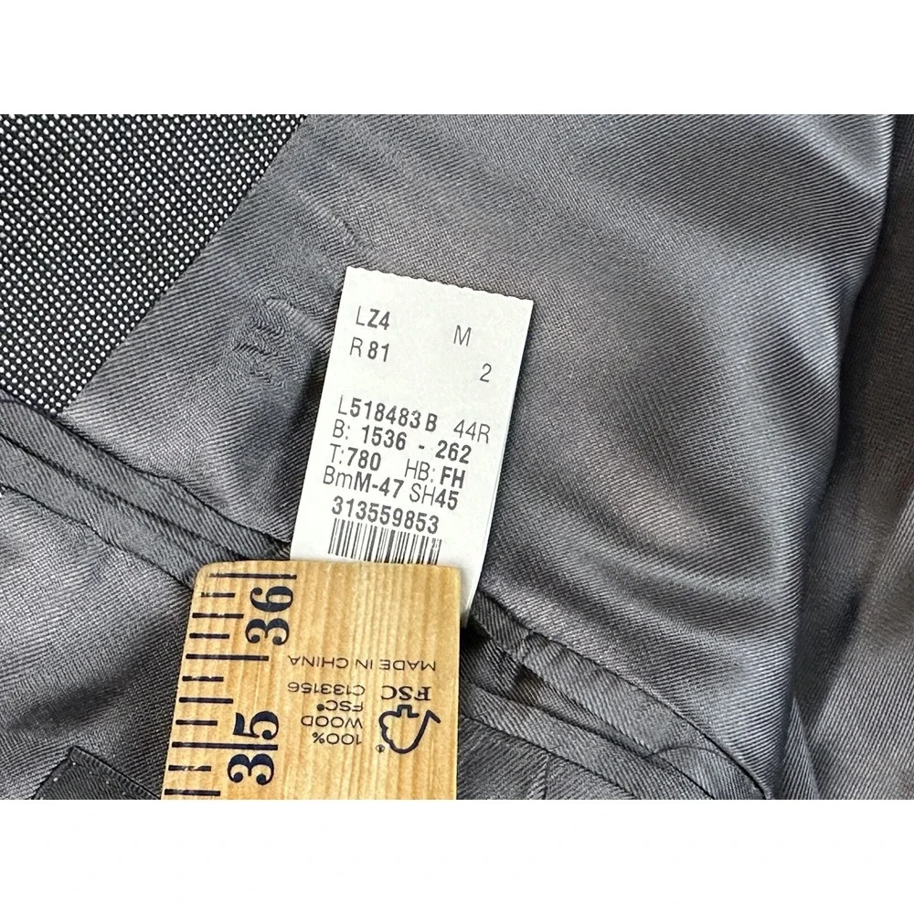 Lauren Ralph Lauren Suit Jacket Mens 44R Gray 100% Wool Sport Coat Union Made